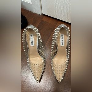 Steve Madden acrylic spiked pumps .
